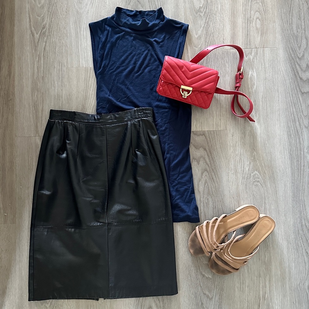 Navy Mock Neck Tank